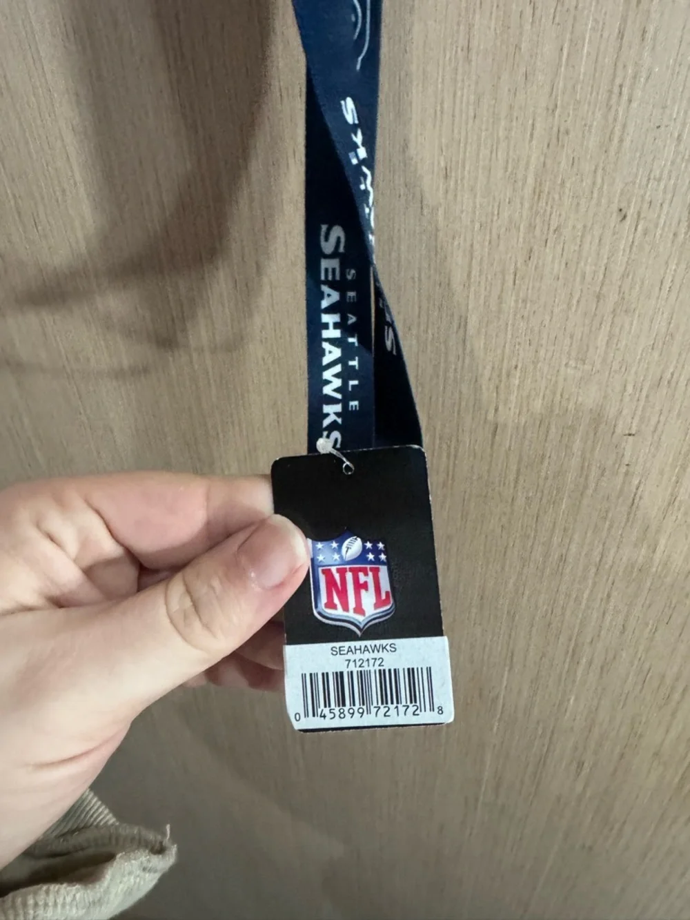 NFL Seattle Seahawks Navy and White Lanyard NWT